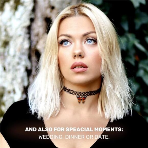 2PC Tattoo Choker Necklace - 90s Choker Necklace Women - 2000s Y2K - Picture 3 of 8